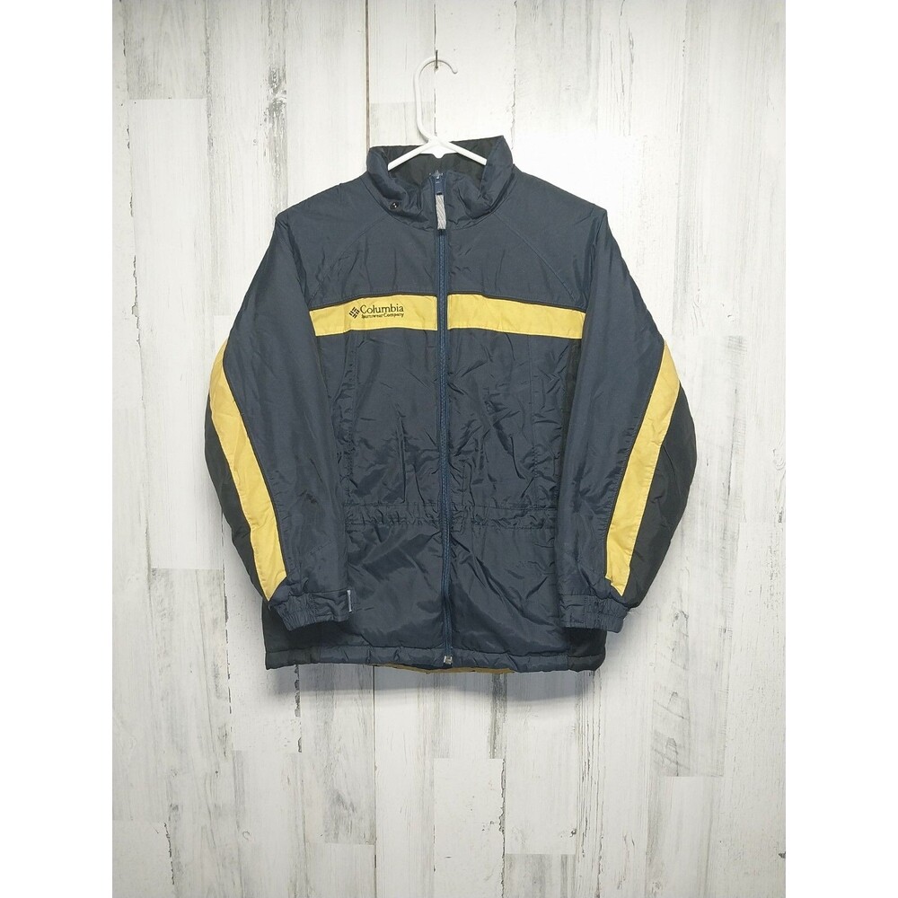 Columbia Youth 10/12 Insulated Winter Jacket  Blue Yellow Missing Hood
